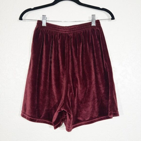 Partners Intimates Maroon Velvet High Rise Pajama Shorts Size Small - Picture 5 of 5